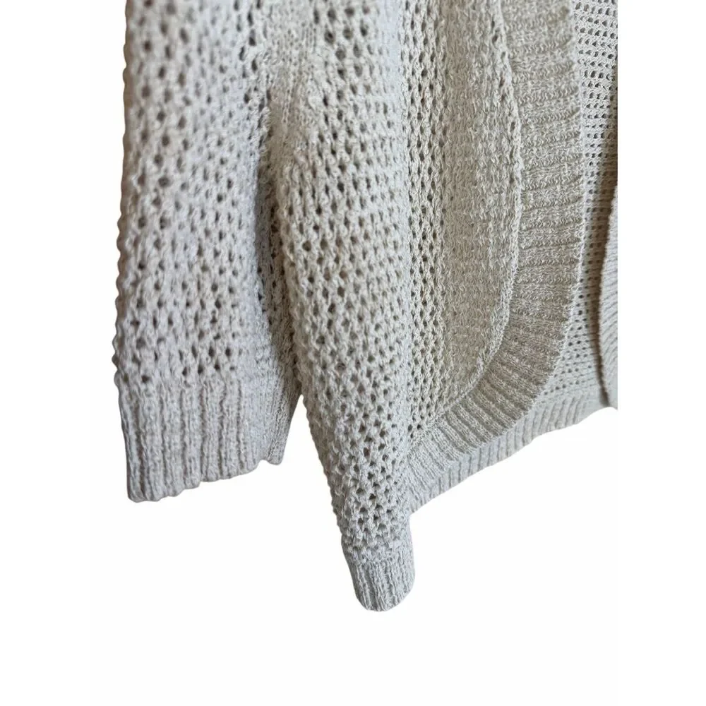 Croft & Barrow NWOT Crochet Open Front Short Sleeve Knit Shrug Cream Size XL - Picture 5 of 9